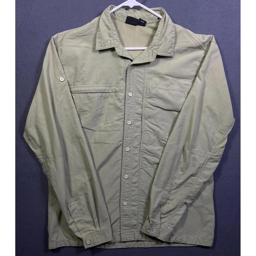 Mountain Hardwear Shirt Men’s Large Button Up Roll Tab Sleeve Hiking Fishing EUC